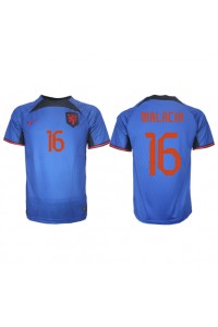 Nederland Tyrell Malacia #16 Voetbaltruitje Uit tenue WK 2022 Korte Mouw